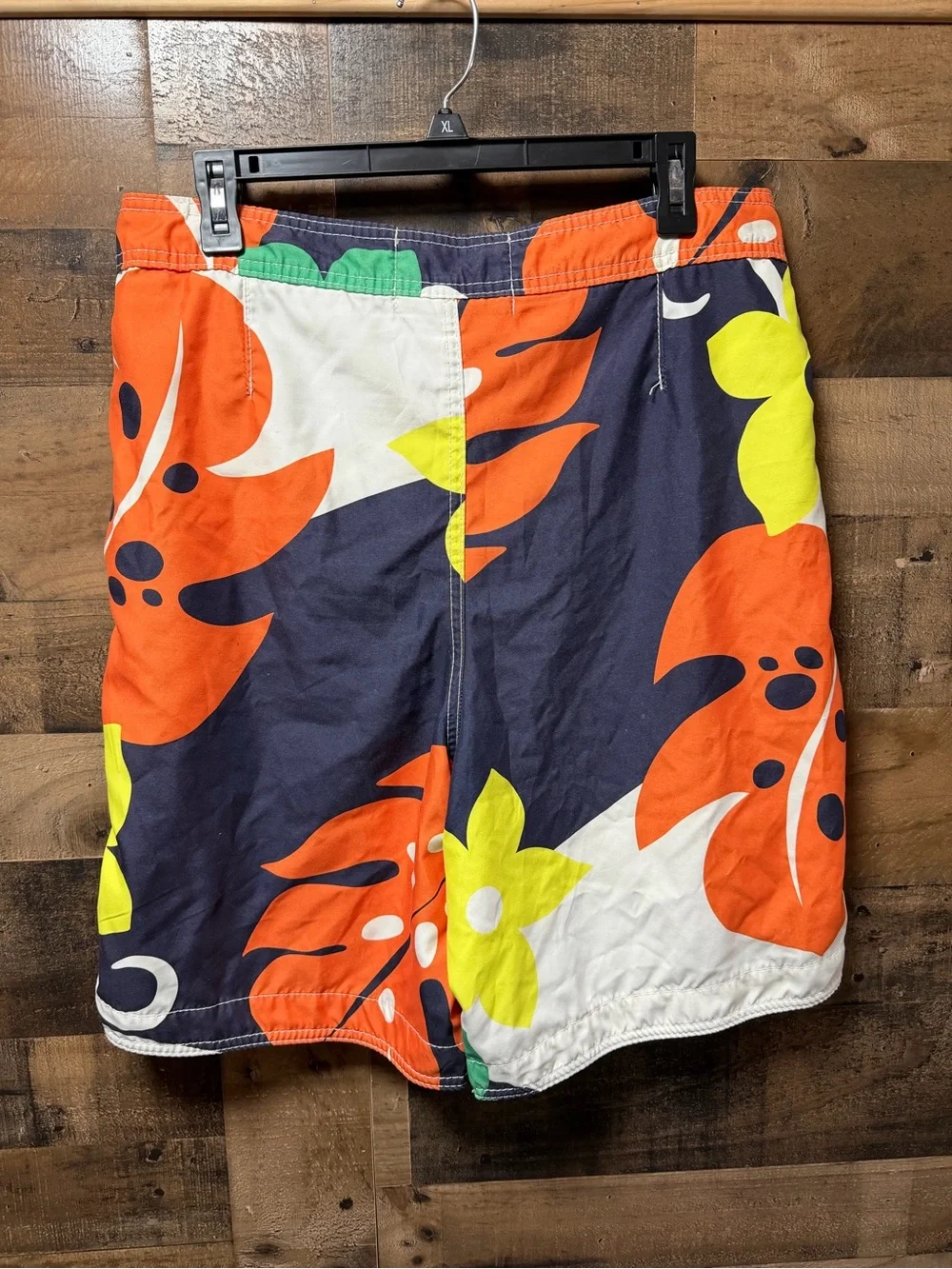 Hollister Floral Board Shorts Men’s Medium Orange Hawaiian Swim Trunks Surf